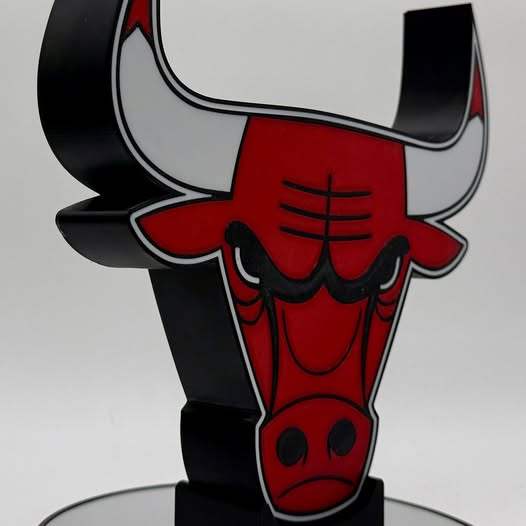 🏀 Chicago Bulls Inspired 3D LED Desk Lamp & Wall Sign | Custom Light-Up Team Logo Display