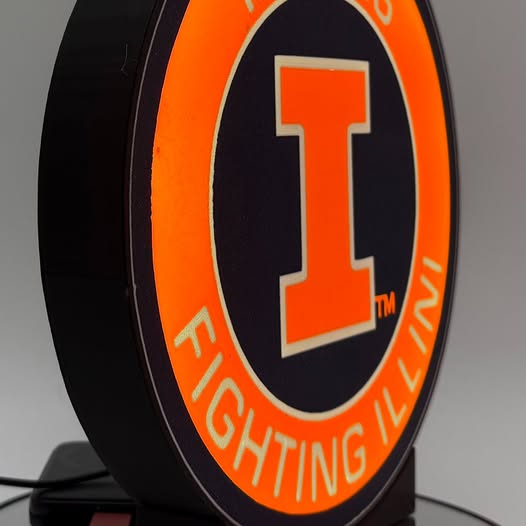 🏈 Light Up Your Team Pride: University of Illinois LED Sign 🧡💙