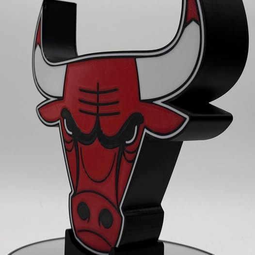 🏀 Chicago Bulls Inspired 3D LED Desk Lamp & Wall Sign | Custom Light-Up Team Logo Display