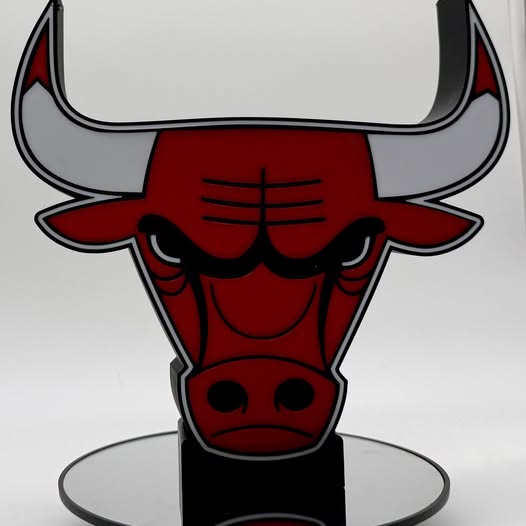 🏀 Chicago Bulls Inspired 3D LED Desk Lamp & Wall Sign | Custom Light-Up Team Logo Display
