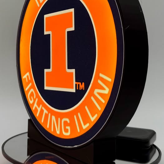 🏈 Light Up Your Team Pride: University of Illinois LED Sign 🧡💙