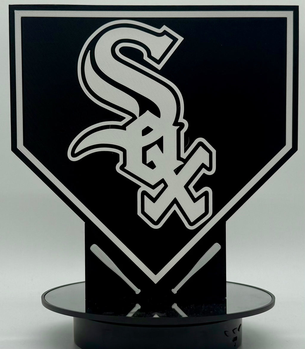 Chicago White Sox Home Plate Sign – 3D Printed Baseball Decor