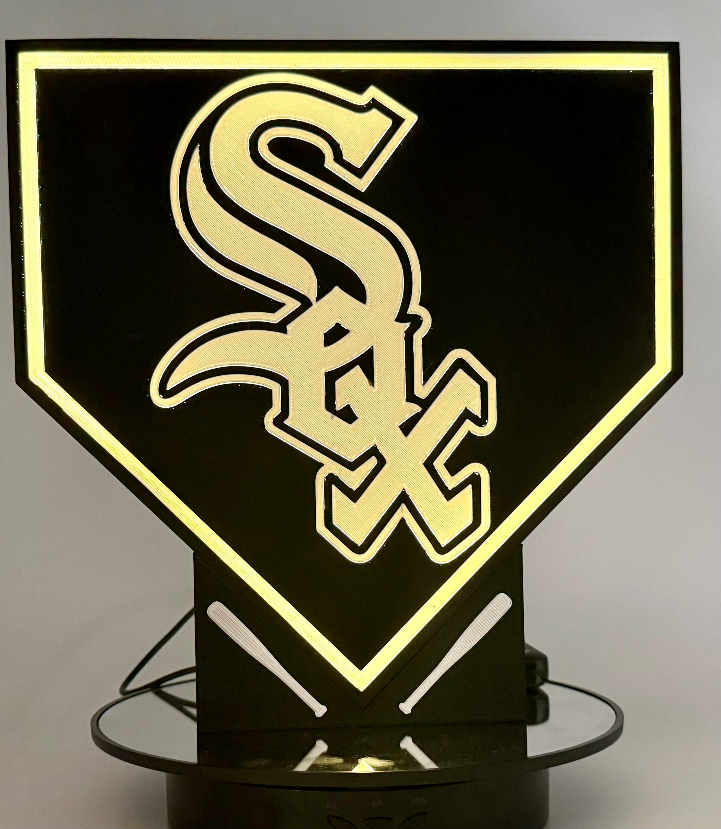 Chicago White Sox Home Plate Sign – 3D Printed Baseball Decor