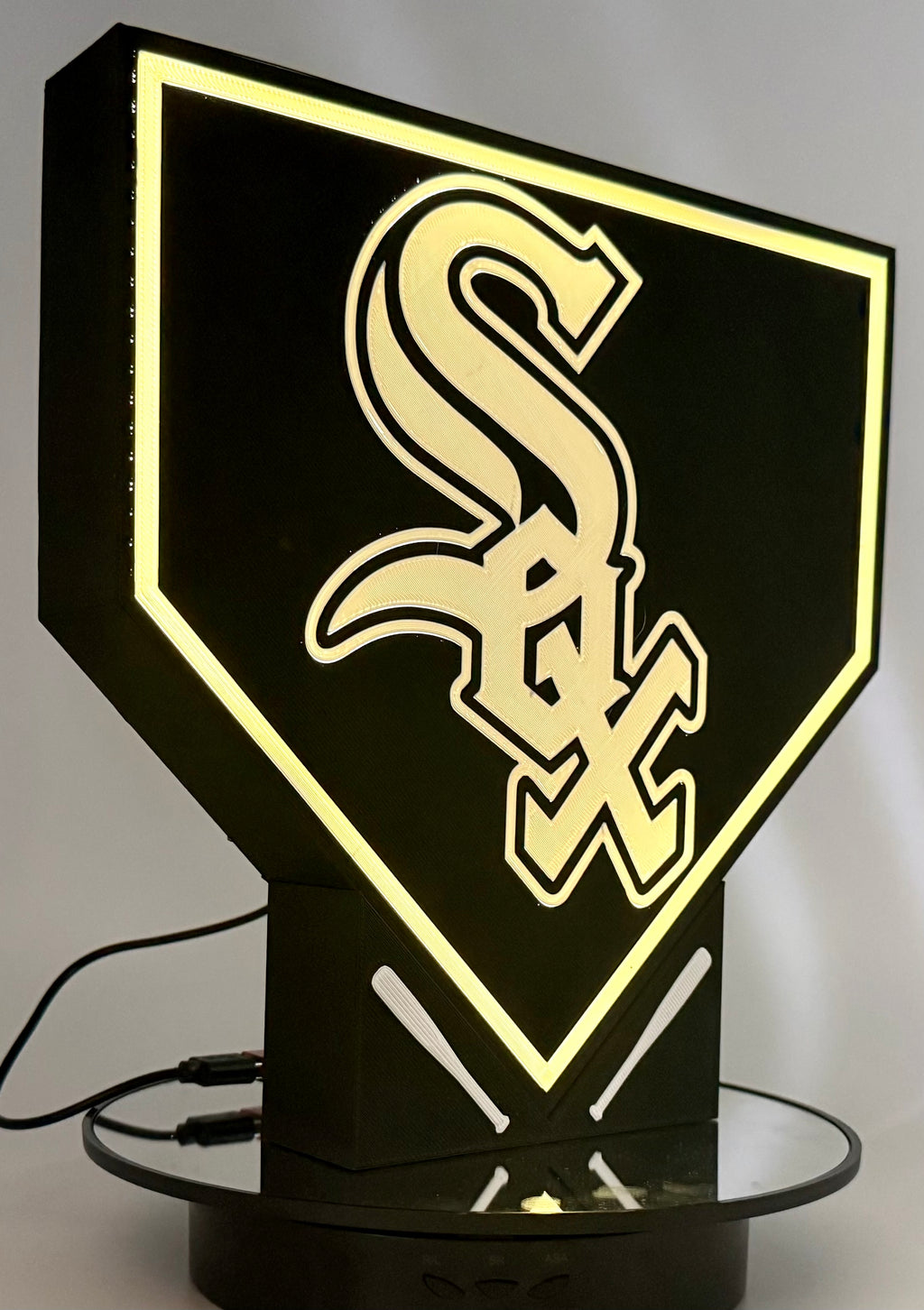 Chicago White Sox Home Plate Sign – 3D Printed Baseball Decor