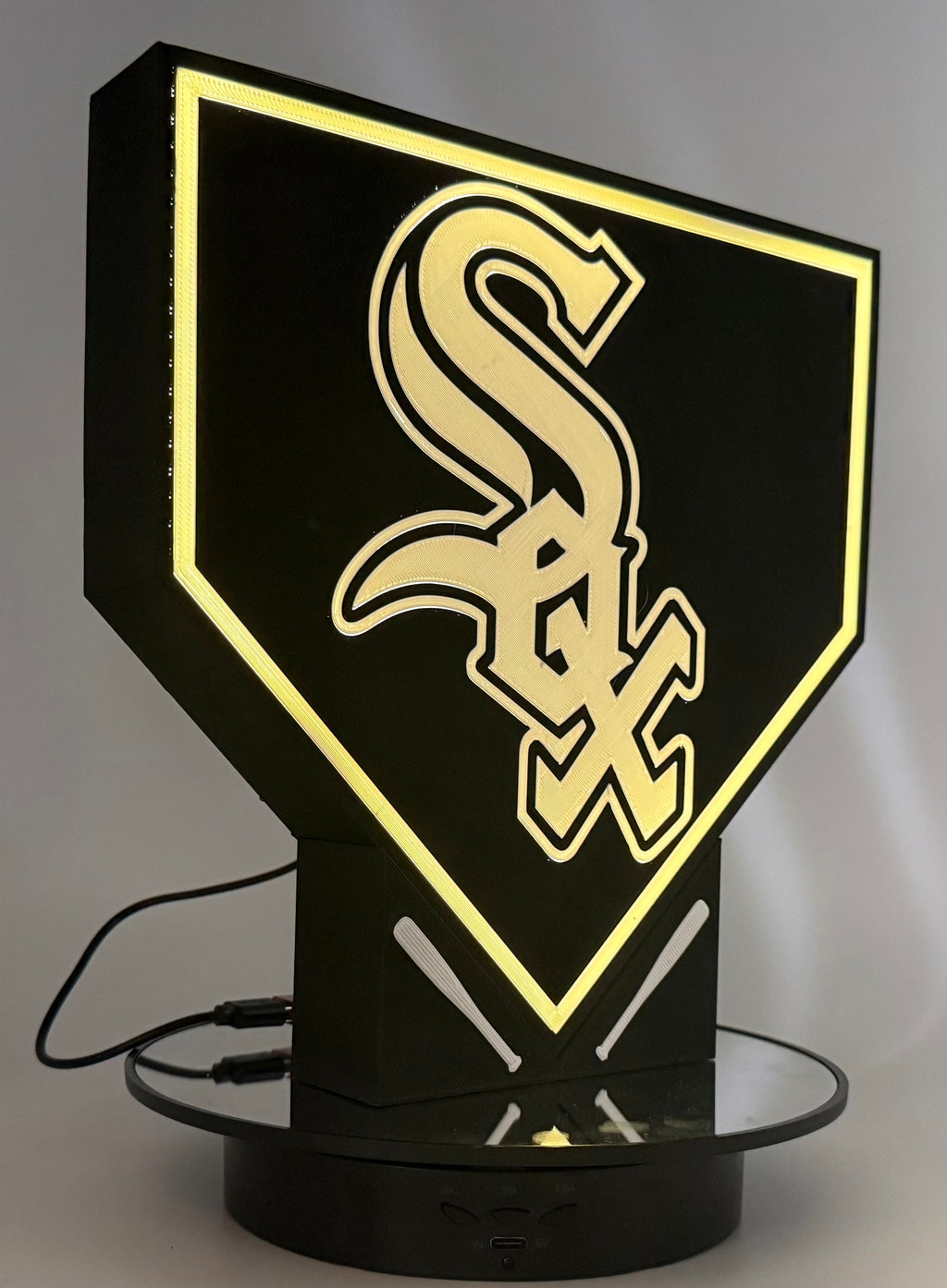 Chicago White Sox Home Plate Sign – 3D Printed Baseball Decor