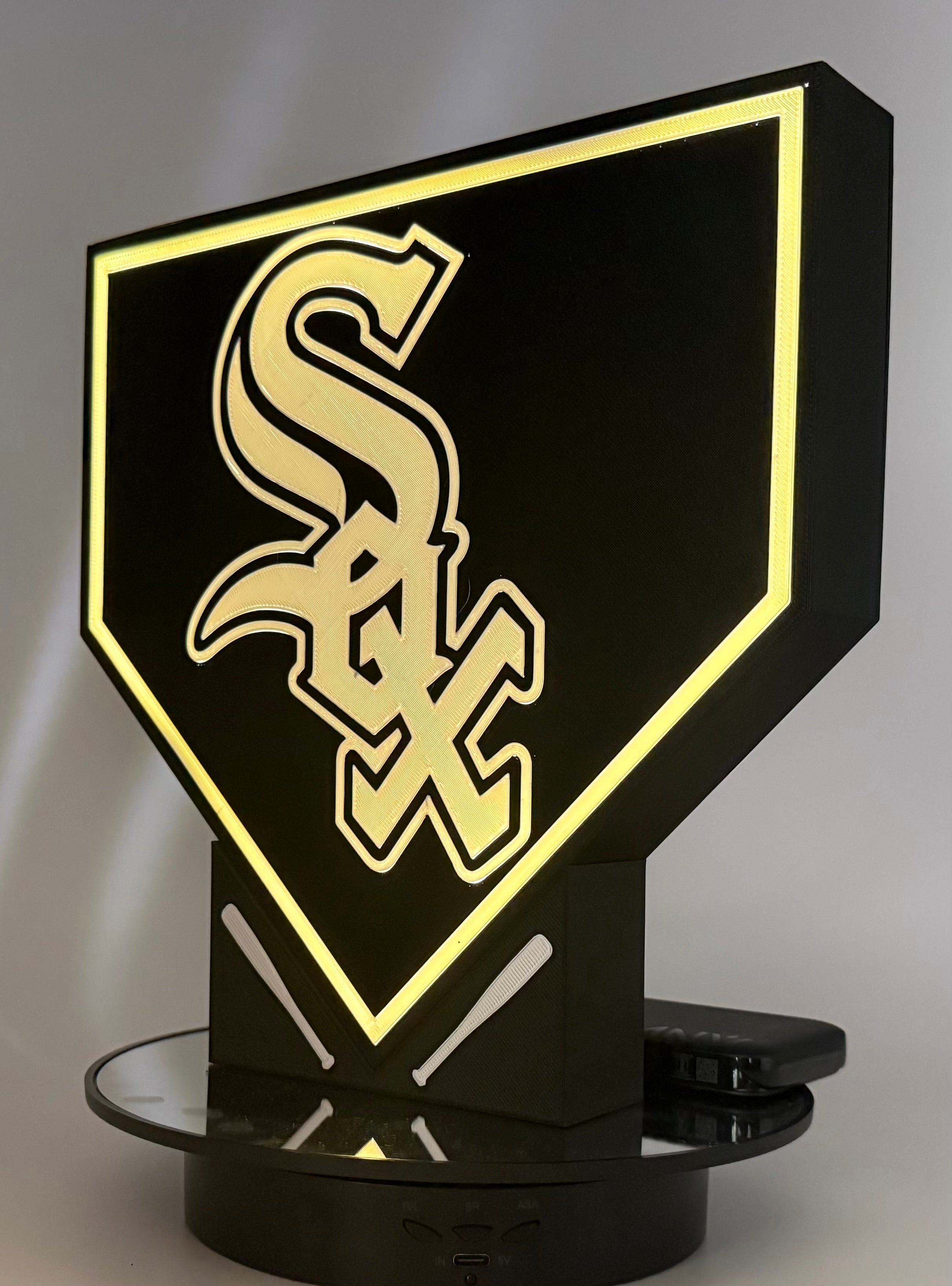 Chicago White Sox Home Plate Sign – 3D Printed Baseball Decor