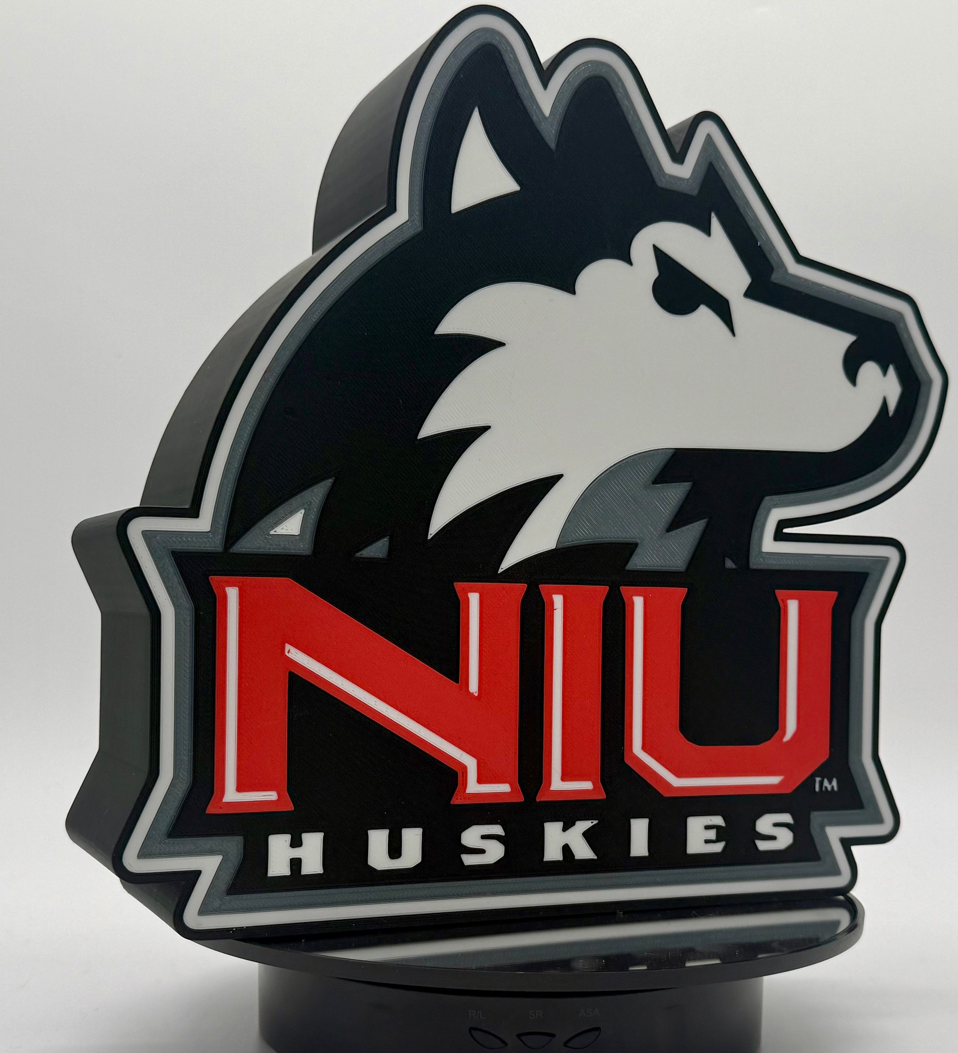 New NIU Huskies Light Up Sign | 3D Printed Collegiate Mascot Lamp | NIU Fan Gift, 3d Printed