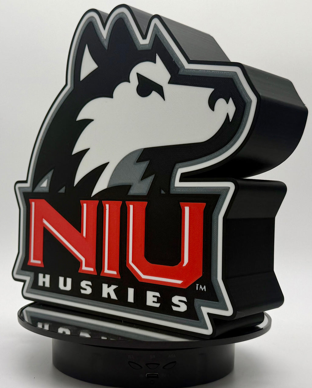 New NIU Huskies Light Up Sign | 3D Printed Collegiate Mascot Lamp | NIU Fan Gift, 3d Printed