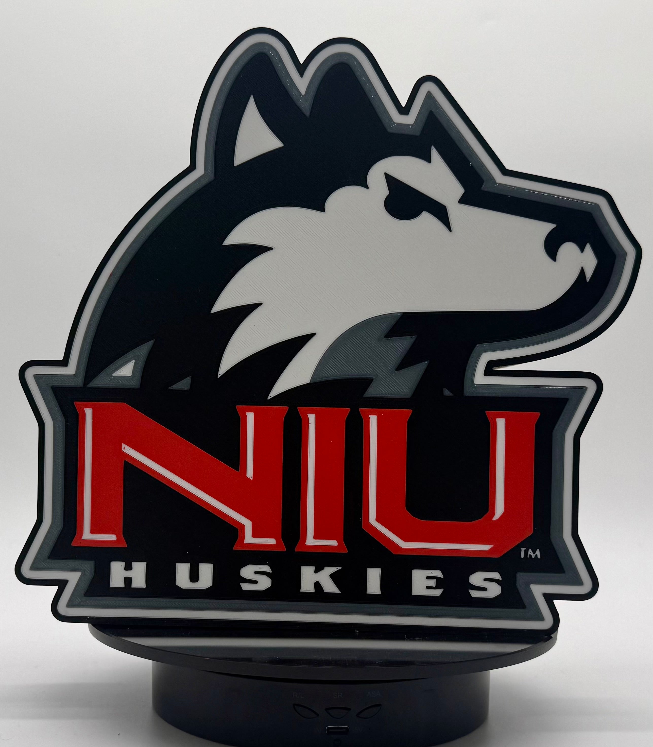 New NIU Huskies Light Up Sign | 3D Printed Collegiate Mascot Lamp | NIU Fan Gift, 3d Printed