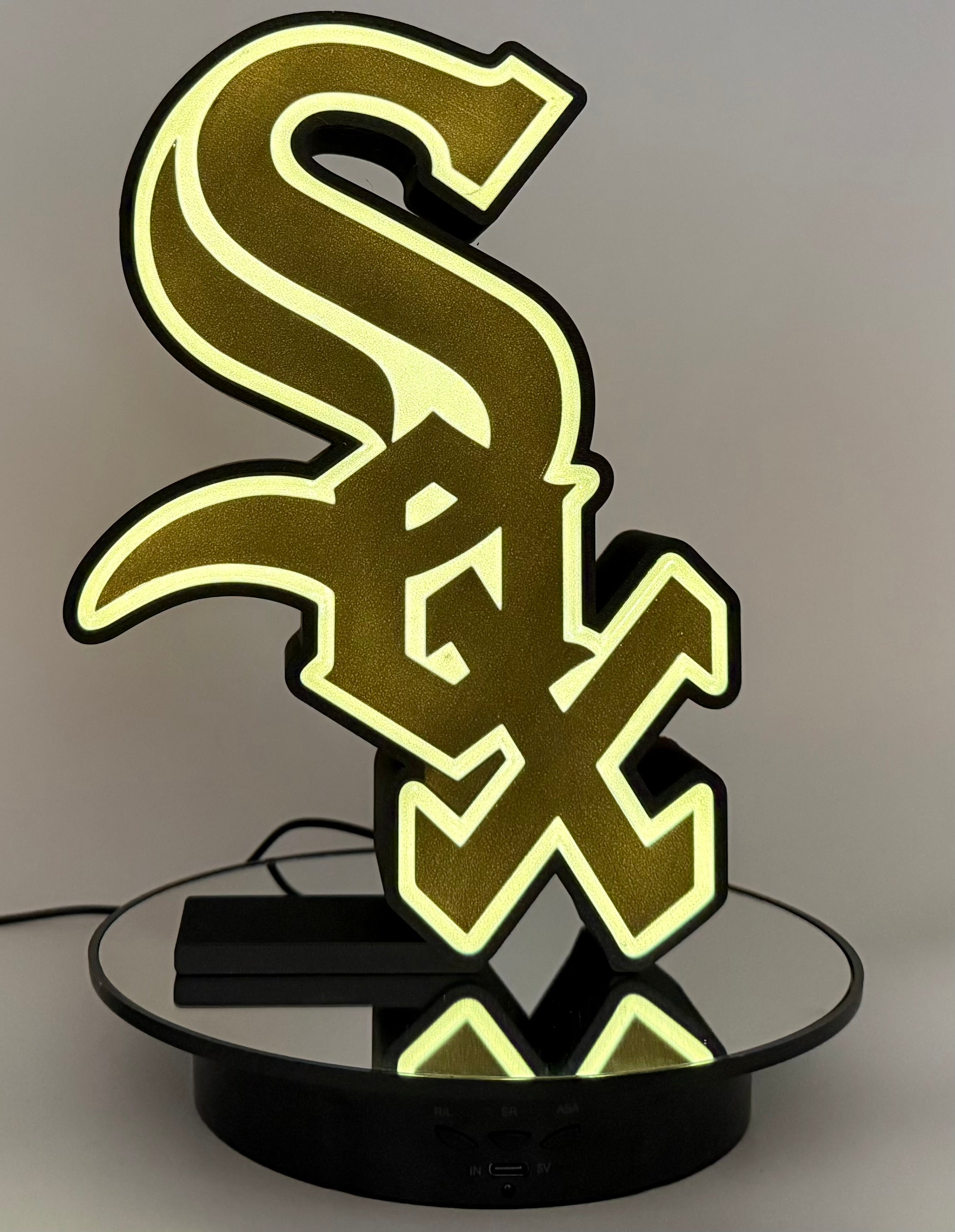 New Lrg Chicago White Sox LED Lightbox Sign -Chicago Baseball Fan, Sox Fan Gift 3D Printed