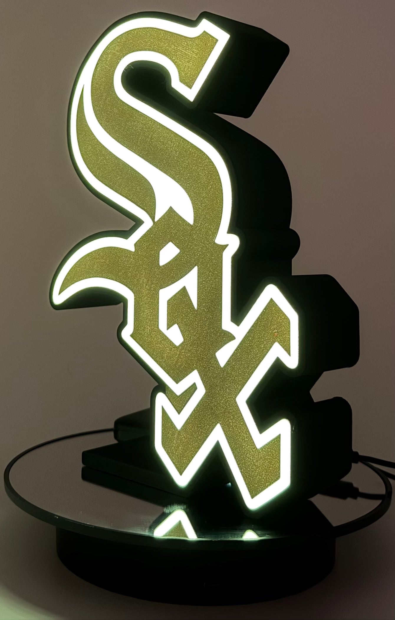 New Lrg Chicago White Sox LED Lightbox Sign -Chicago Baseball Fan, Sox Fan Gift 3D Printed