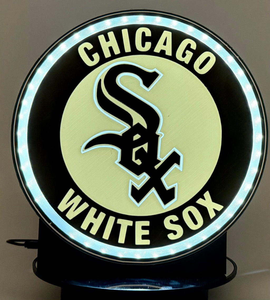 ⚾️ Chicago White Sox LED Lightbox Sign – 3D Printed Glowing Wall Art & Desk Display