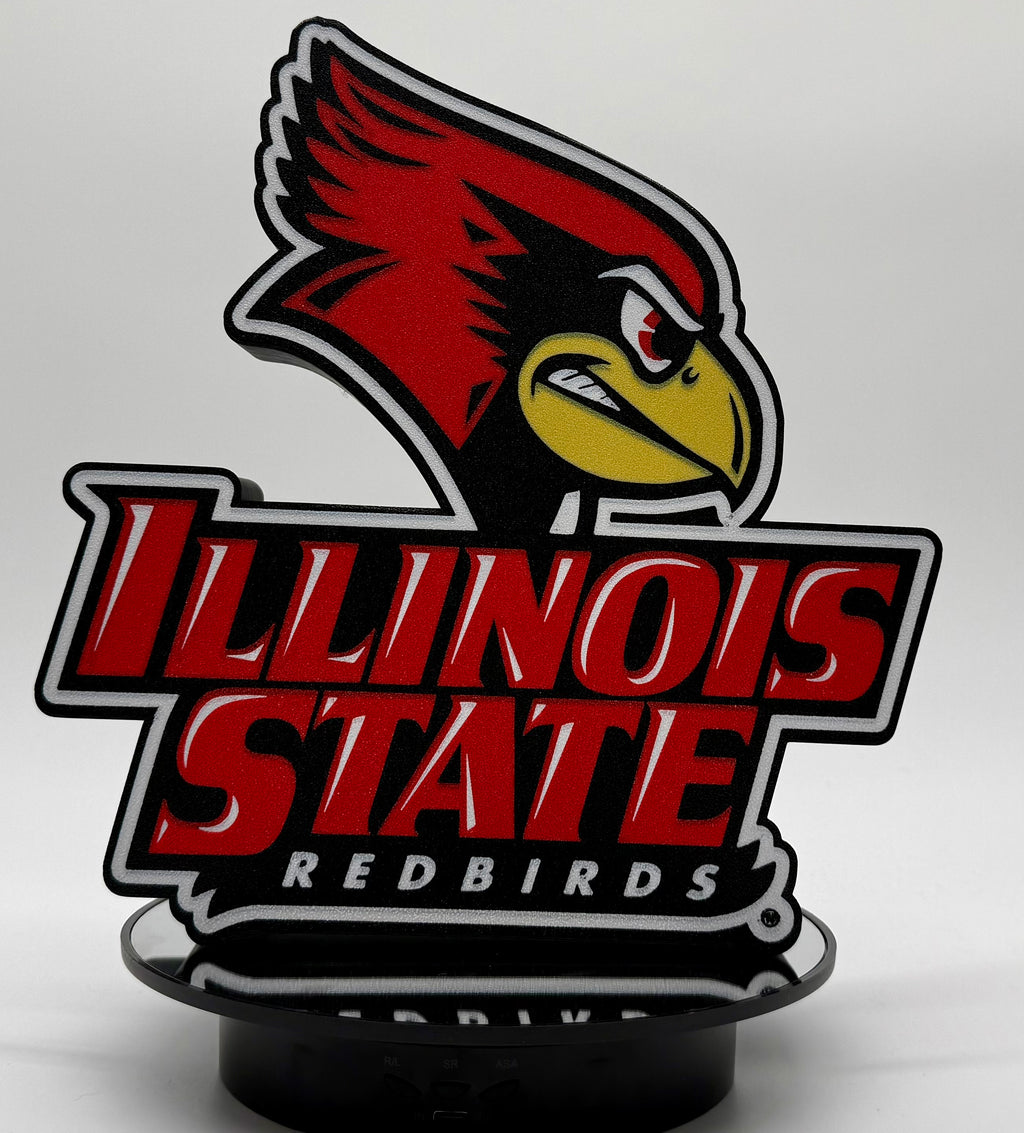 Illinois State Redbirds LED Lightbox Sign – 3D Printed Glowing Wall Art & Desk Display