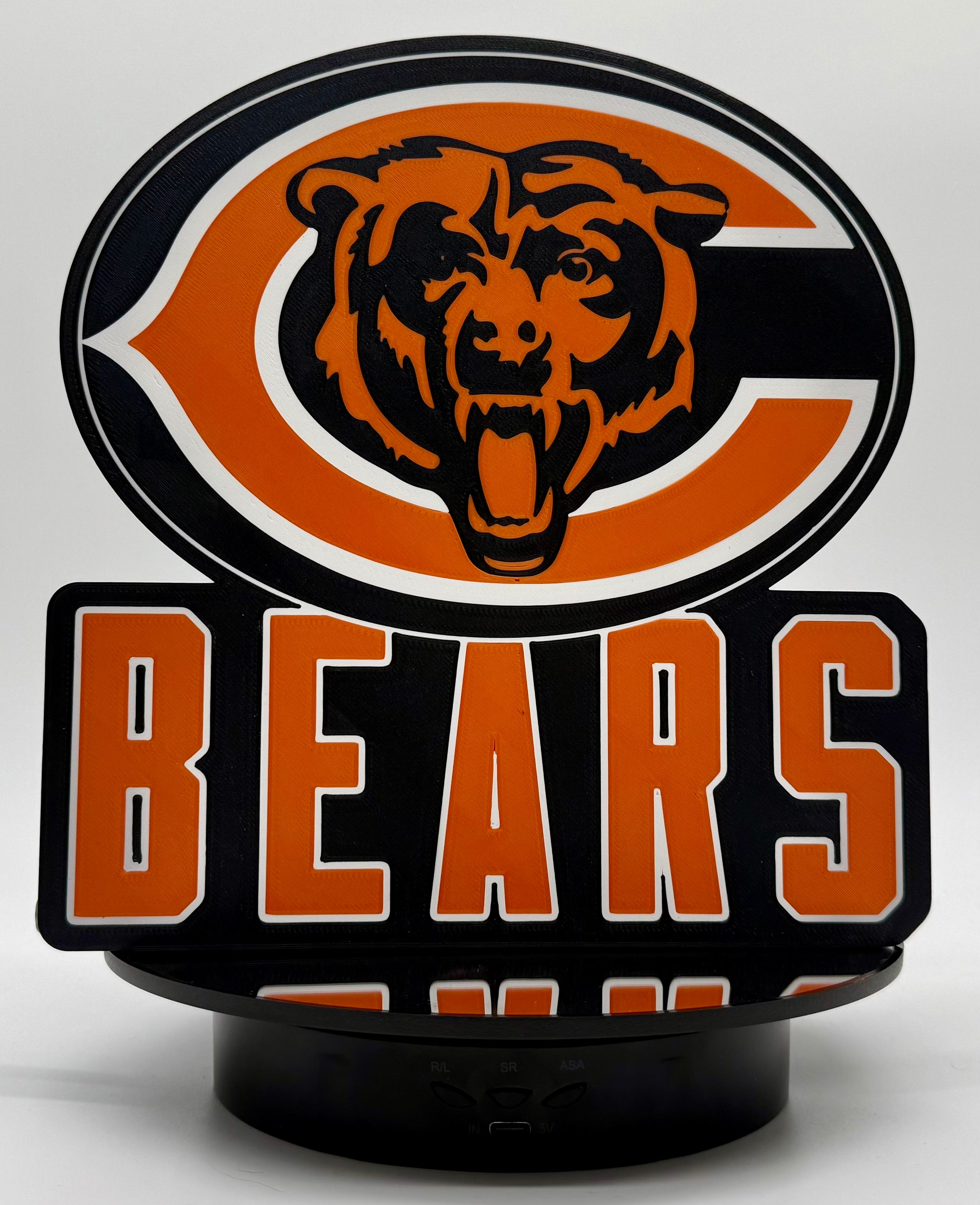 🐻 Chicago Bears LED Light Box Sign – Illuminated Fan Cave Decor & Desk Lamp