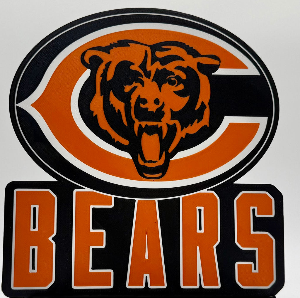 🐻 Chicago Bears LED Light Box Sign – Illuminated Fan Cave Decor & Desk Lamp