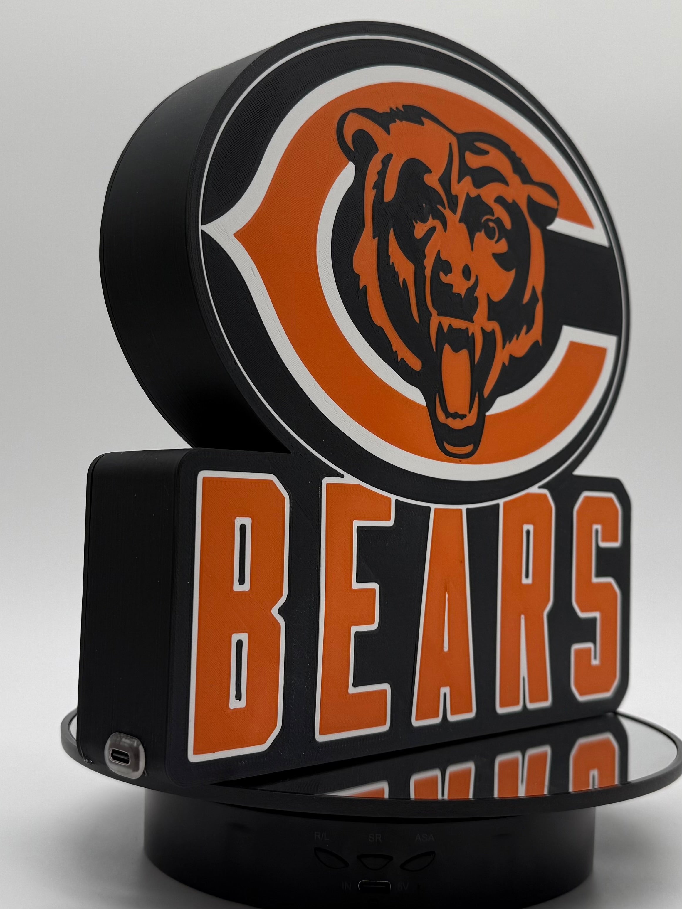 🐻 Chicago Bears LED Light Box Sign – Illuminated Fan Cave Decor & Desk Lamp