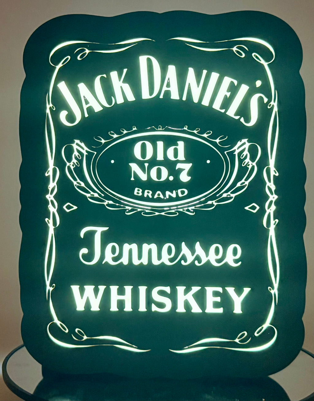 Illuminated Jack Daniel's Style Sign | LED Whiskey Bar Light | Man Cave Wall Decor | Custom Home Bar Sign | Whiskey Lover Gift for Him