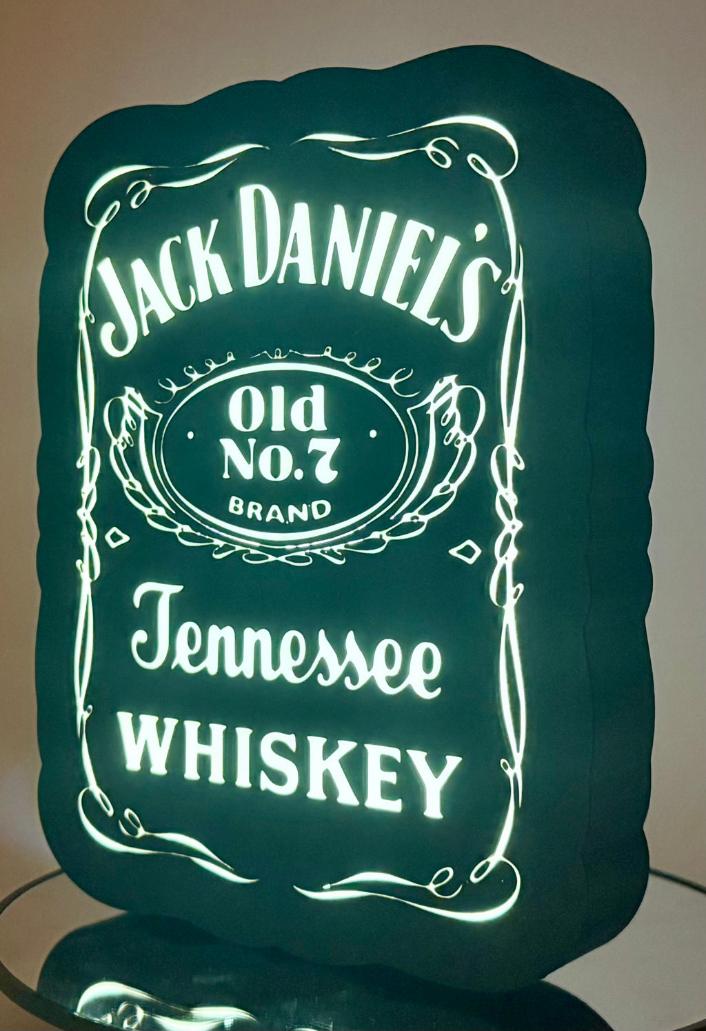 Illuminated Jack Daniel's Style Sign | LED Whiskey Bar Light | Man Cave Wall Decor | Custom Home Bar Sign | Whiskey Lover Gift for Him