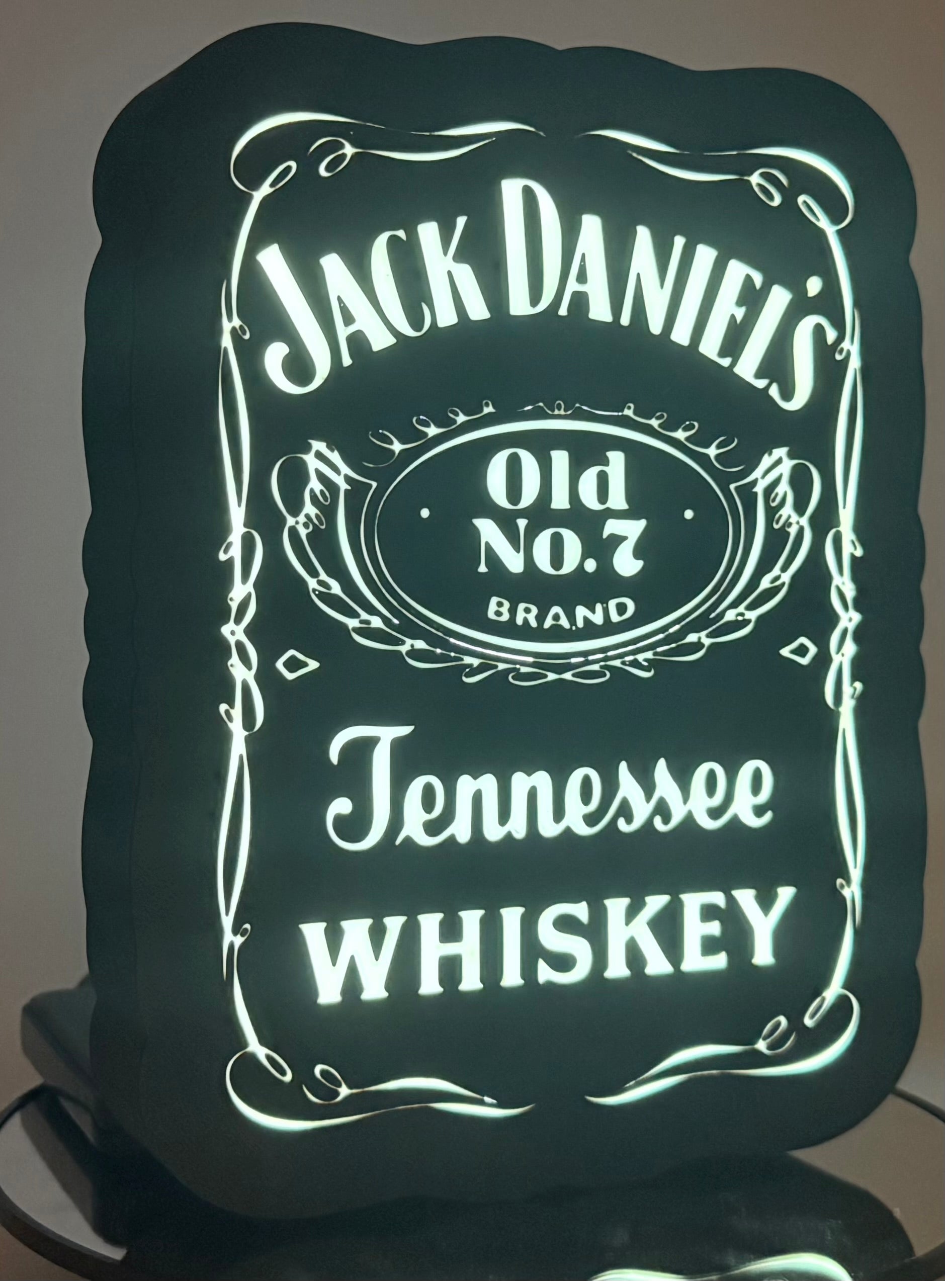 Illuminated Jack Daniel's Style Sign | LED Whiskey Bar Light | Man Cave Wall Decor | Custom Home Bar Sign | Whiskey Lover Gift for Him