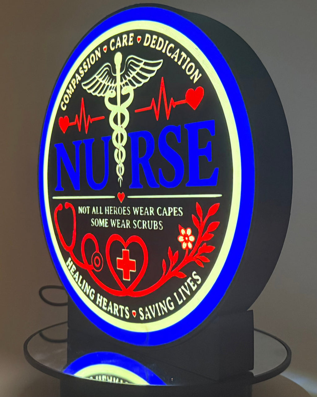 Nurse Lighted Wall Decor | LED Medical Sign & Night Light | Nurse Appreciation, White Coat Ceremony, Nursing School Grad Gift