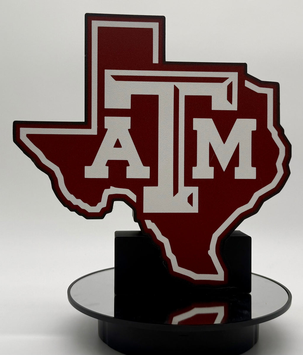 Texas A&M Aggies LED Sign | Illuminated College Football Decor | Texas Shape Wall Art | Aggie Alumni Graduation Gift | Man Cave Light