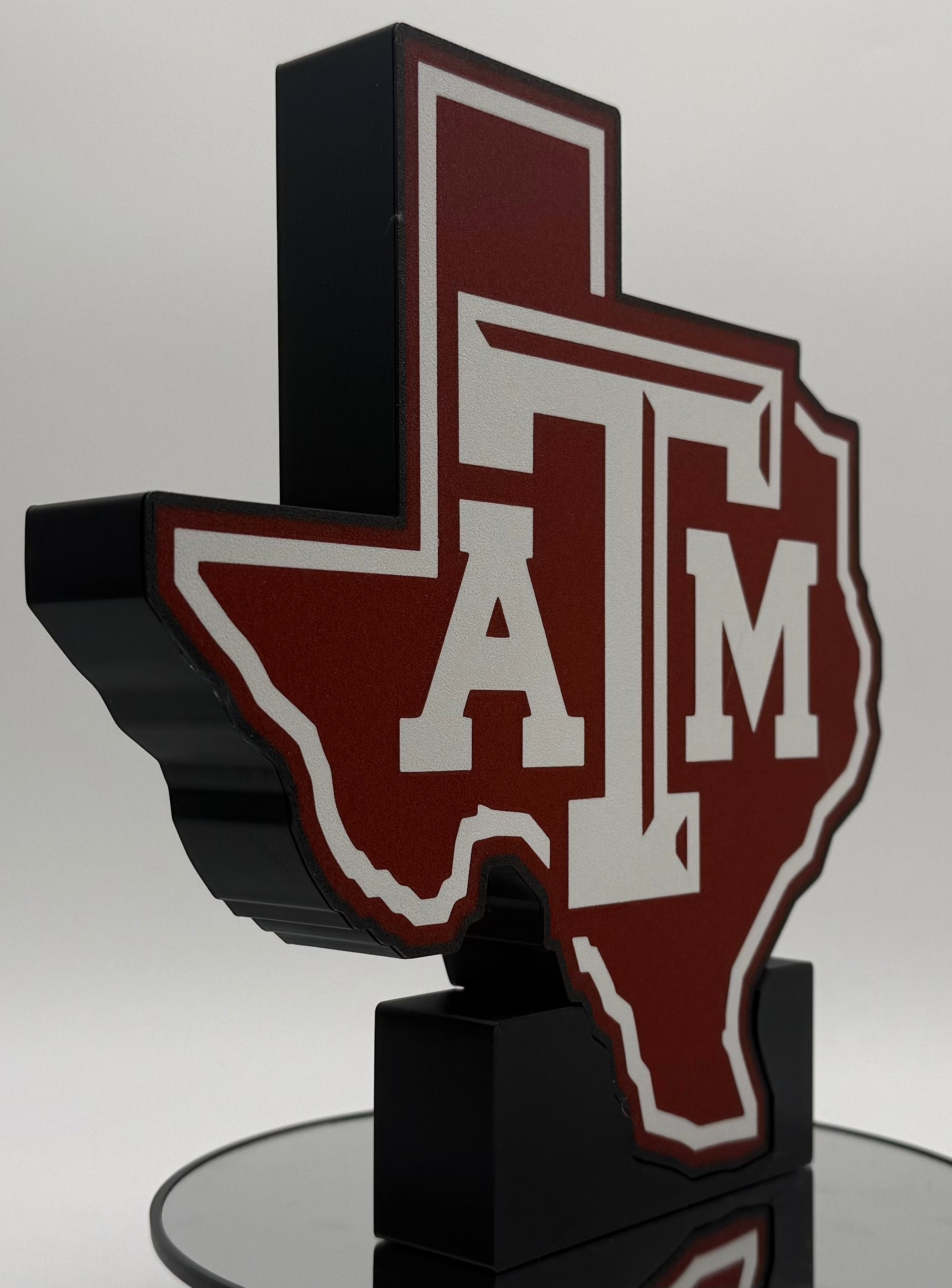 Texas A&M Aggies LED Sign | Illuminated College Football Decor | Texas Shape Wall Art | Aggie Alumni Graduation Gift | Man Cave Light