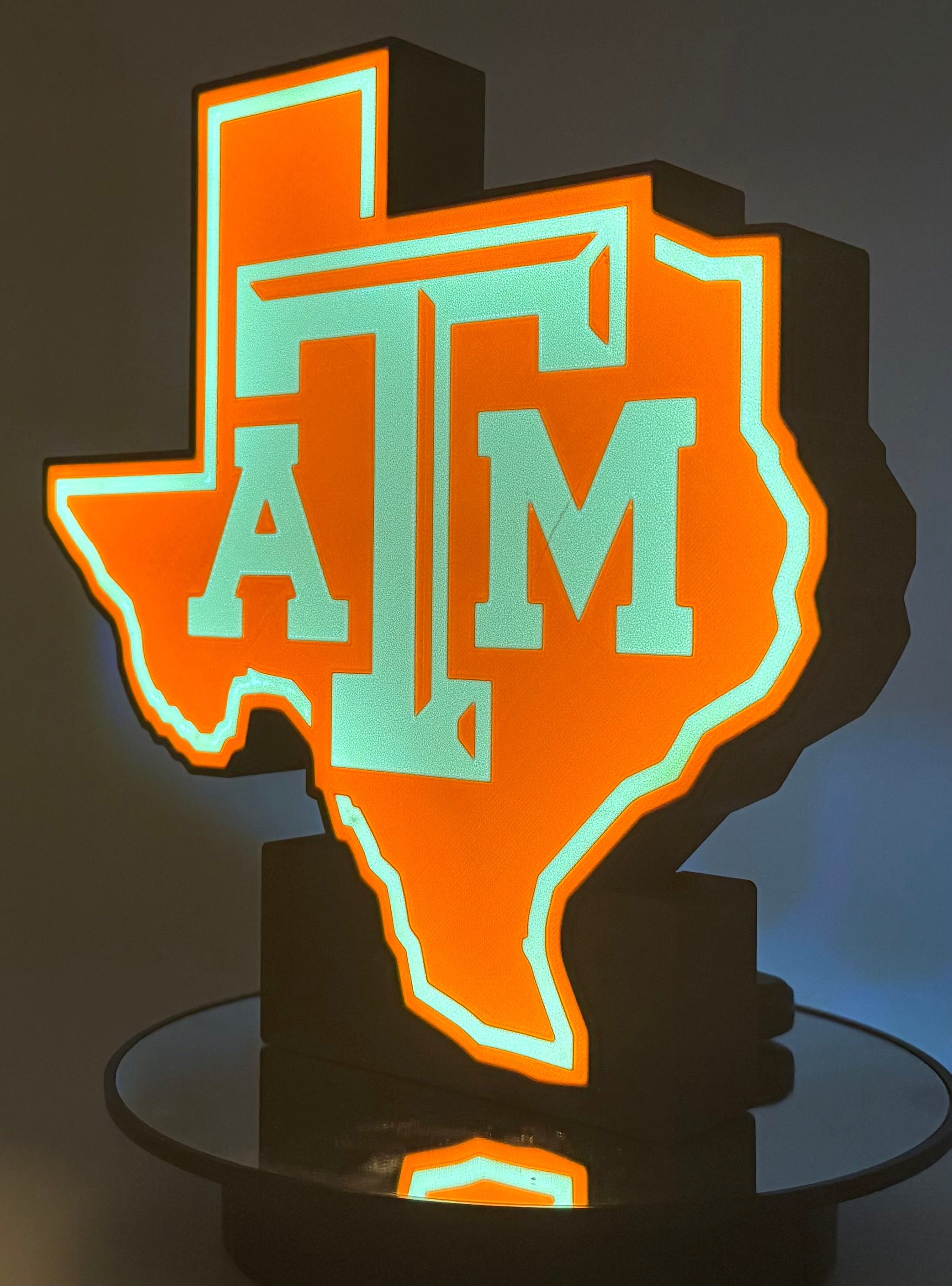 Texas A&M Aggies LED Sign | Illuminated College Football Decor | Texas Shape Wall Art | Aggie Alumni Graduation Gift | Man Cave Light
