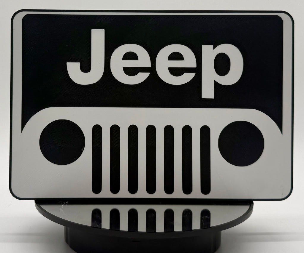 Lighted Jeep Off-Road Vehicle Sign | LED Grill Light & Wall Decor | Garage Accent, Man Cave Sign