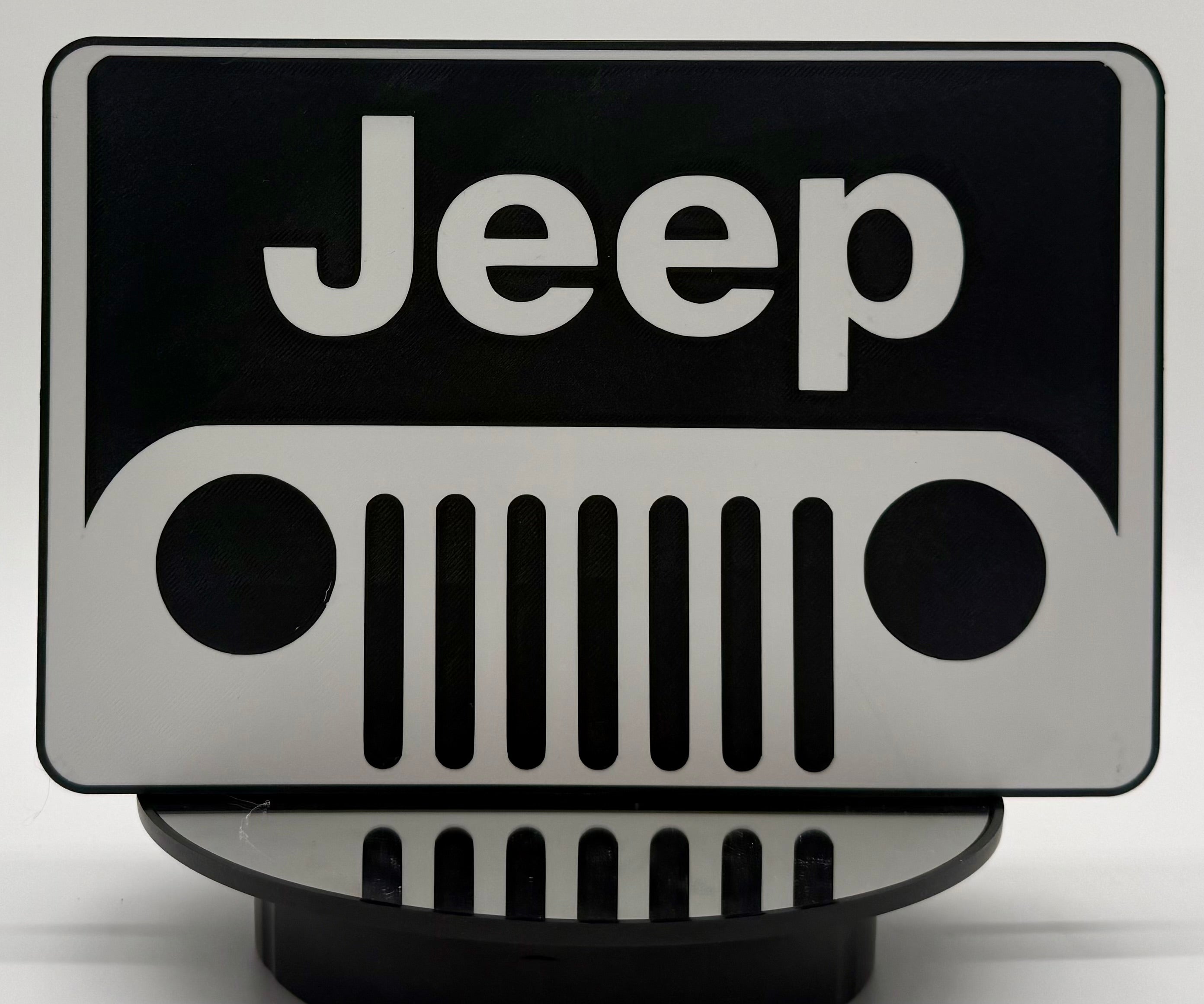 Lighted Jeep Off-Road Vehicle Sign | LED Grill Light & Wall Decor | Garage Accent, Man Cave Sign