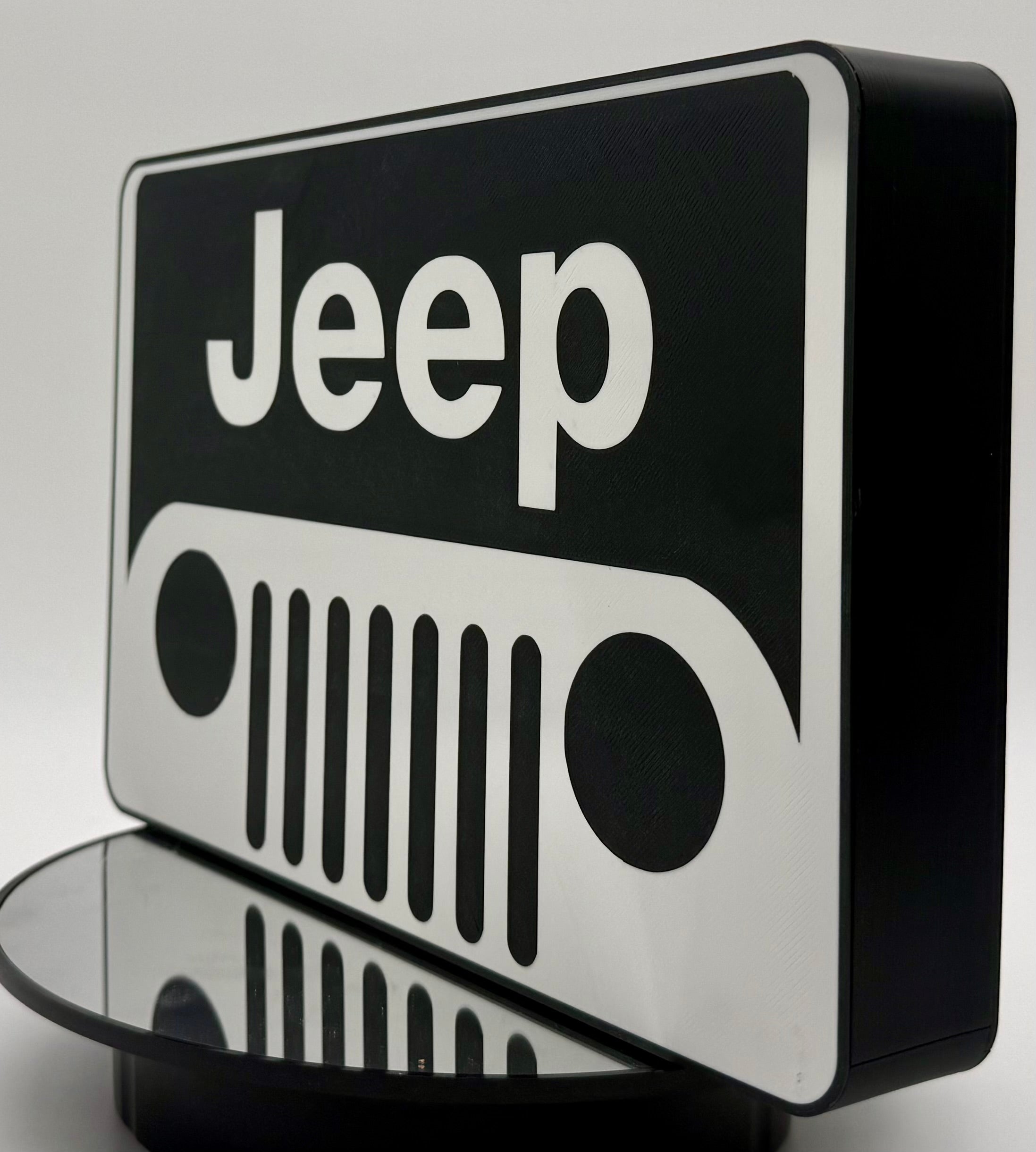 Lighted Jeep Off-Road Vehicle Sign | LED Grill Light & Wall Decor | Garage Accent, Man Cave Sign