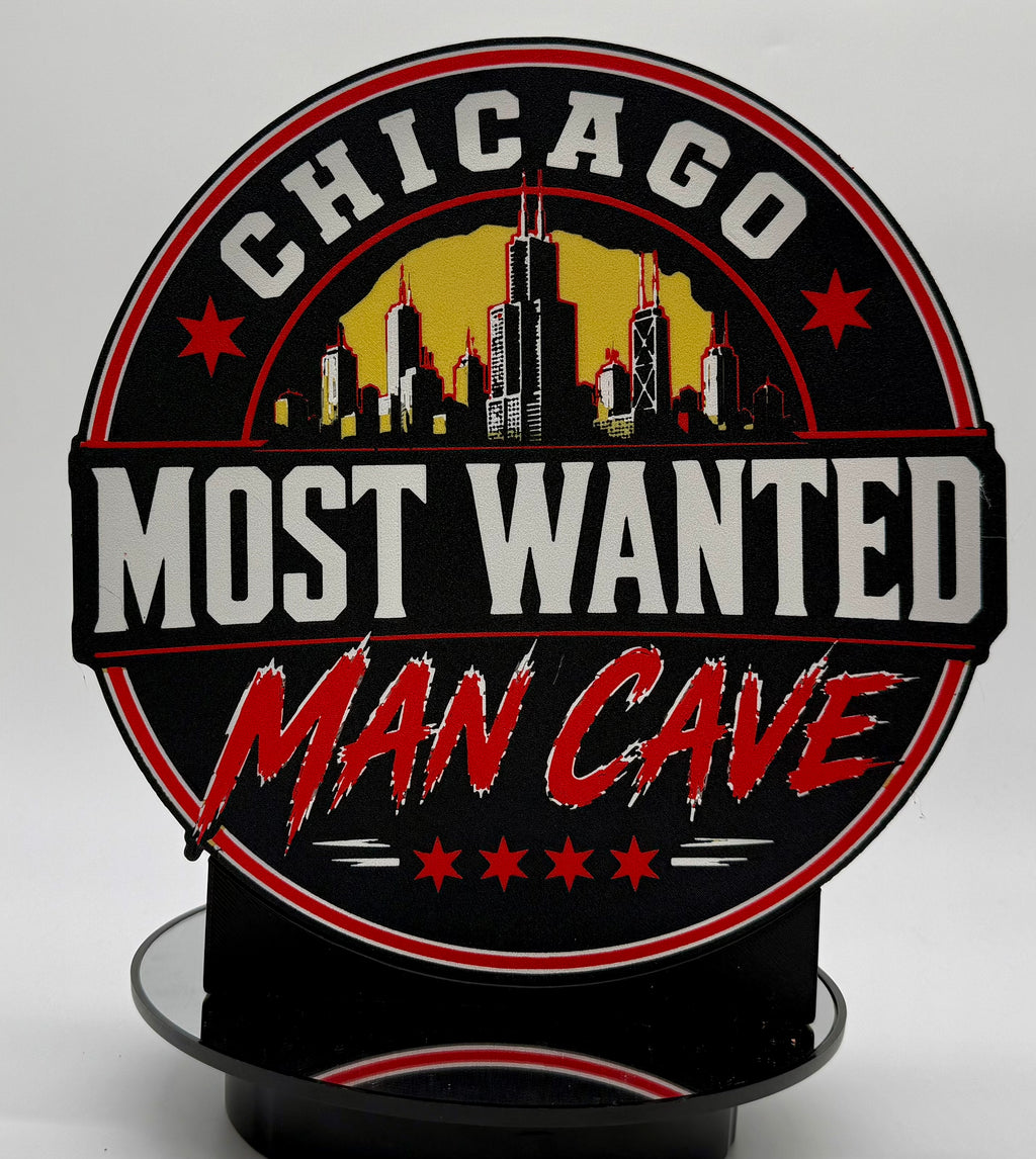 🏙️ Claim Your Territory: Chicago "Most Wanted" Man Cave LED Sign