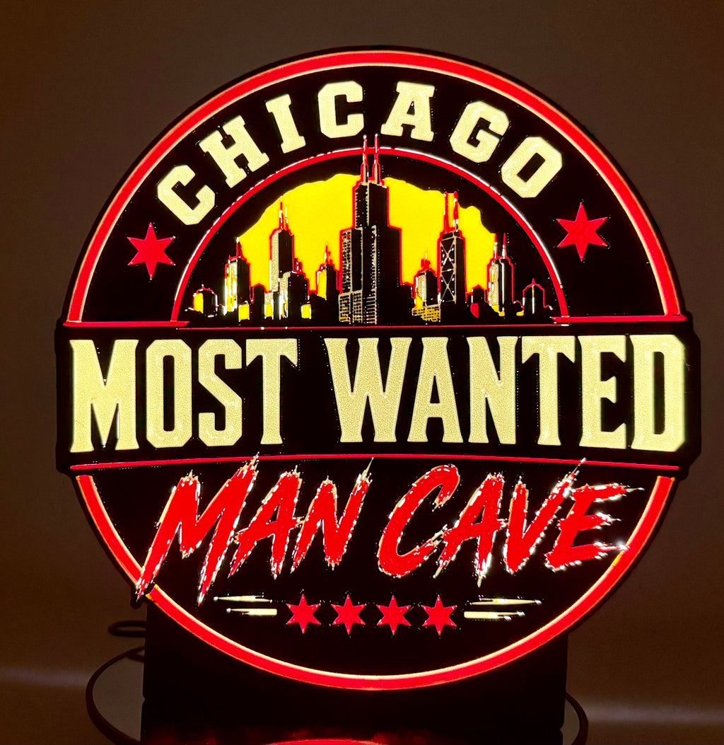 🏙️ Claim Your Territory: Chicago "Most Wanted" Man Cave LED Sign