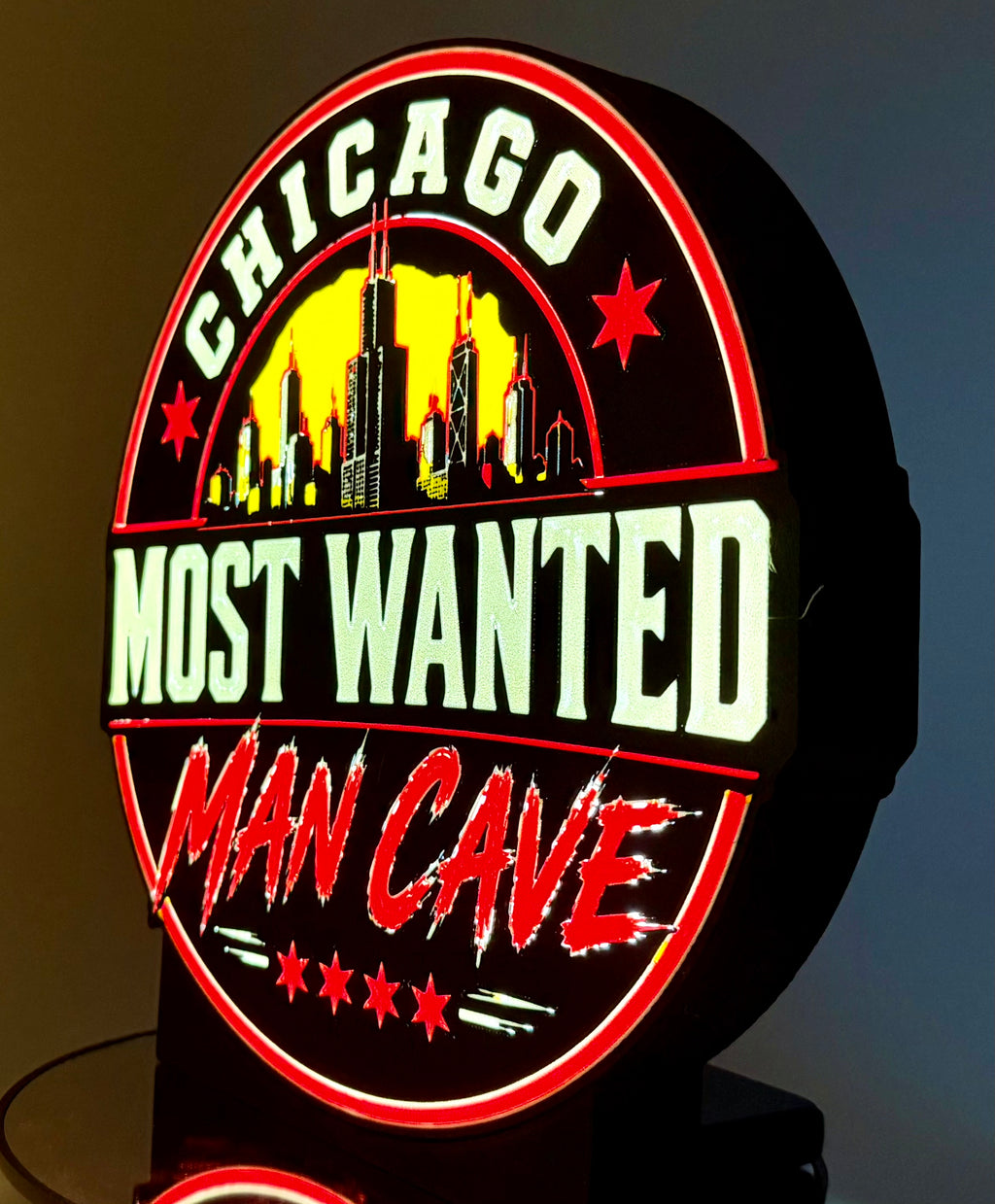 🏙️ Claim Your Territory: Chicago "Most Wanted" Man Cave LED Sign