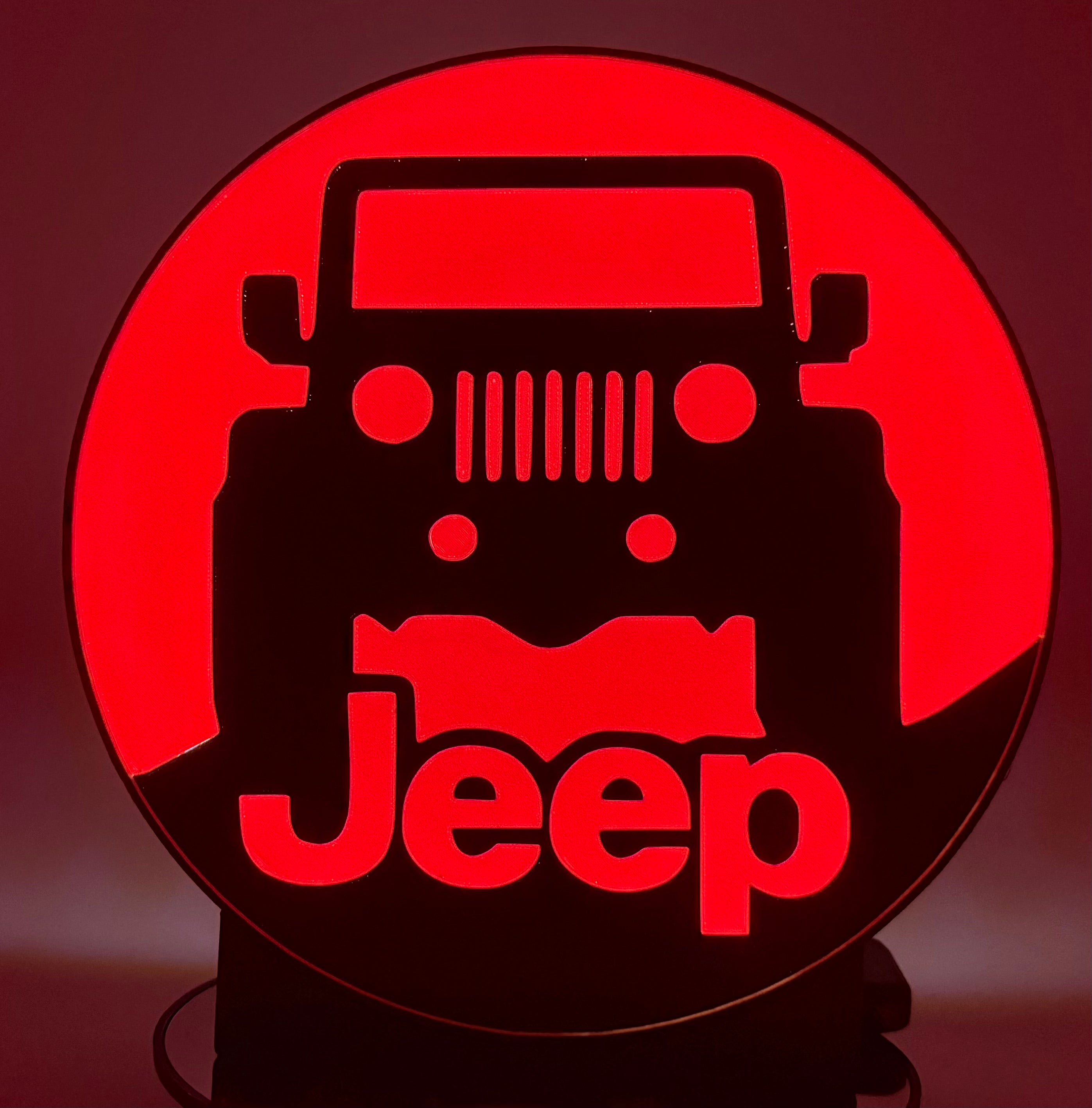 🚙 Stand Out On & Off the Road: Pink & Red Jeep LED Light Sign