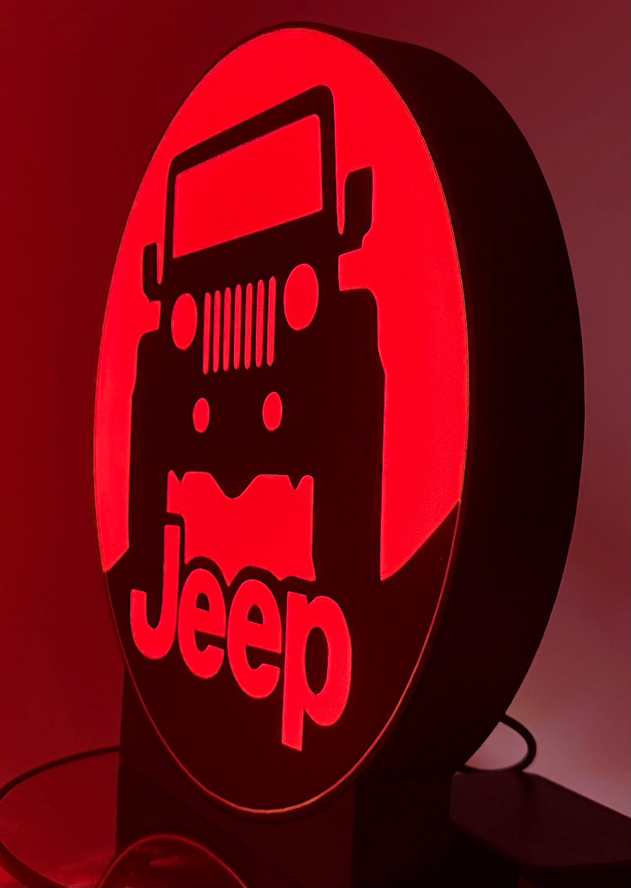 🚙 Stand Out On & Off the Road: Pink & Red Jeep LED Light Sign