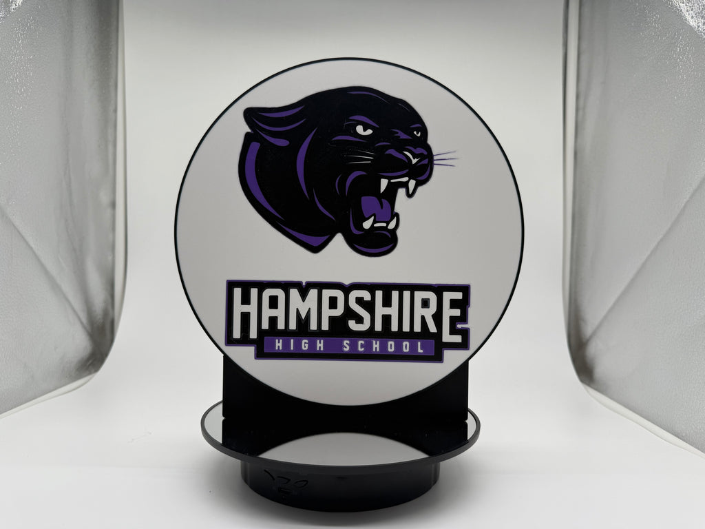 Hampshire High School Panthers 3D Printed Lightbox | Glowing Desk Sign & Wall Decor | Mascot LED