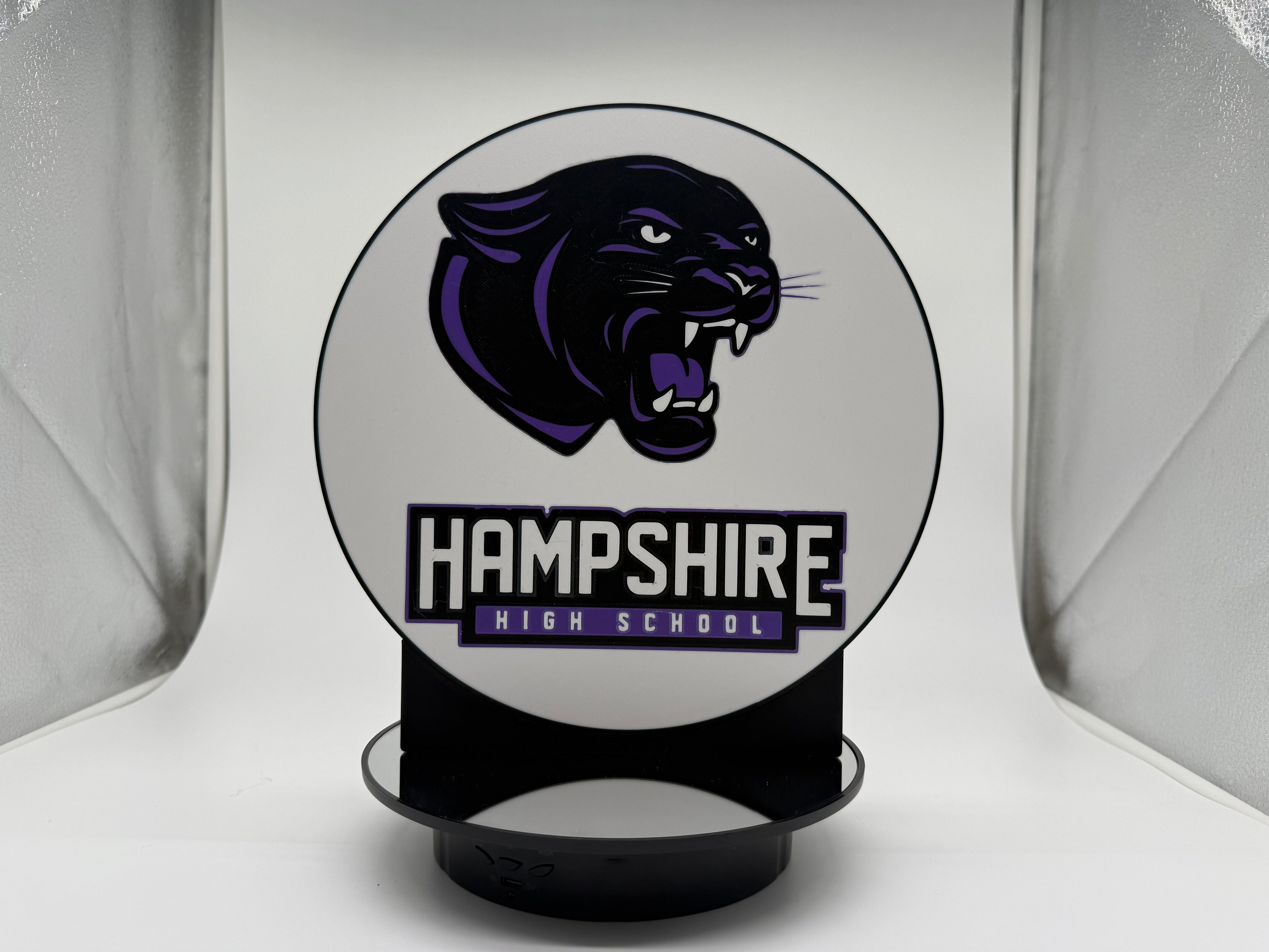 Hampshire High School Panthers 3D Printed Lightbox | Glowing Desk Sign & Wall Decor | Mascot LED