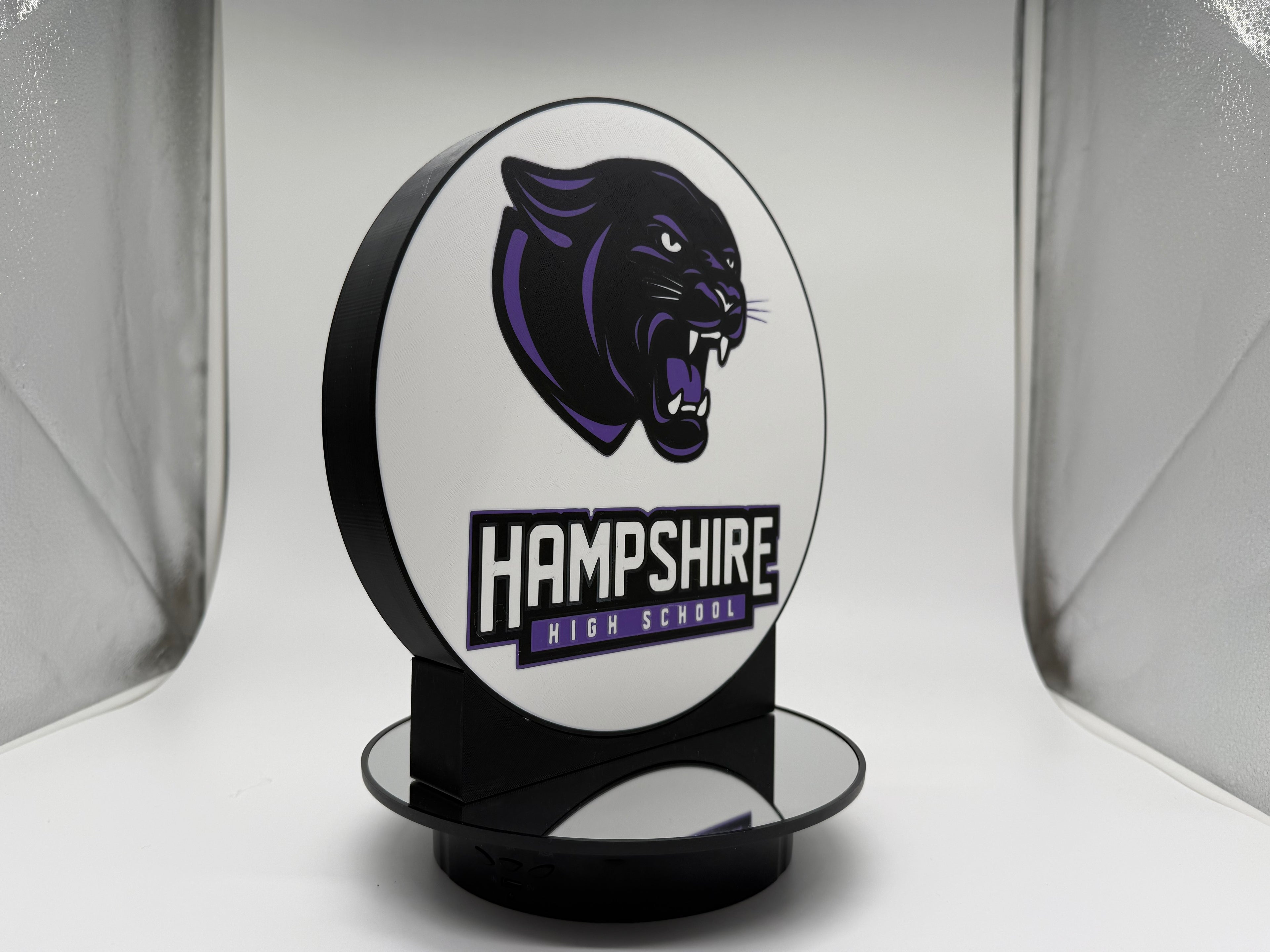 Hampshire High School Panthers 3D Printed Lightbox | Glowing Desk Sign & Wall Decor | Mascot LED