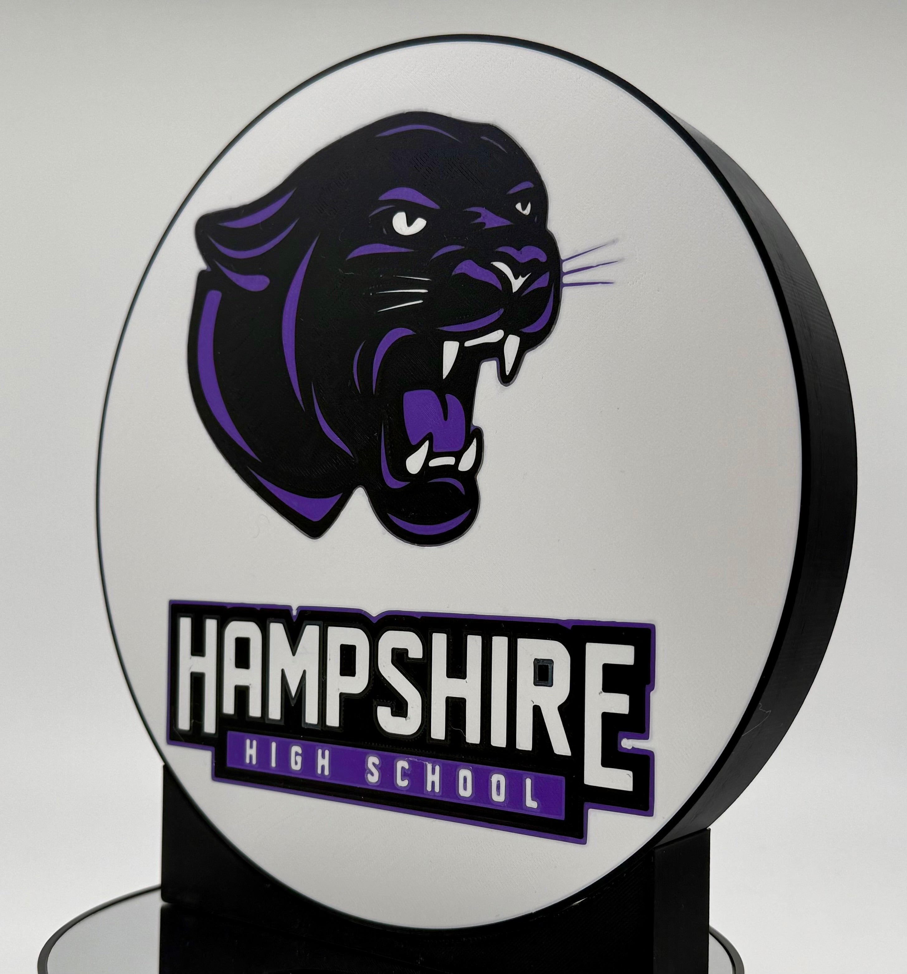 Hampshire High School Panthers 3D Printed Lightbox | Glowing Desk Sign & Wall Decor | Mascot LED