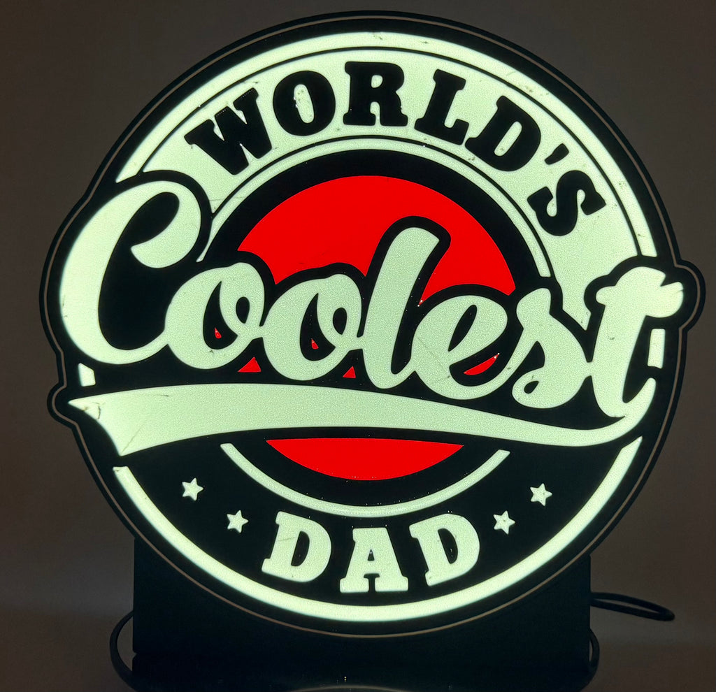 World's Coolest Dad LED Light Up Sign