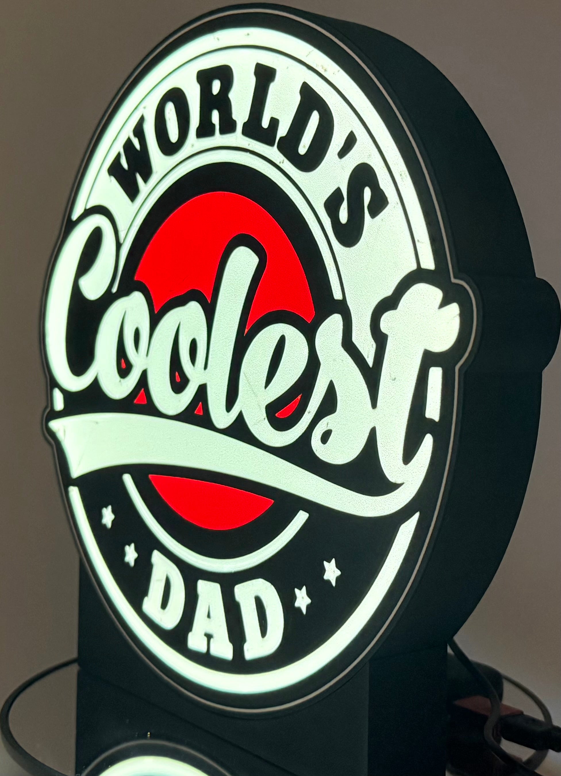 World's Coolest Dad LED Light Up Sign