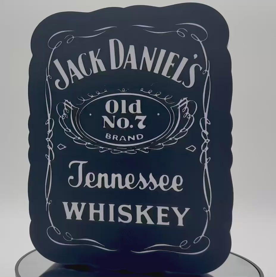 Illuminated Jack Daniel's Style Sign | LED Whiskey Bar Light | Man Cave Wall Decor | Custom Home Bar Sign | Whiskey Lover Gift for Him