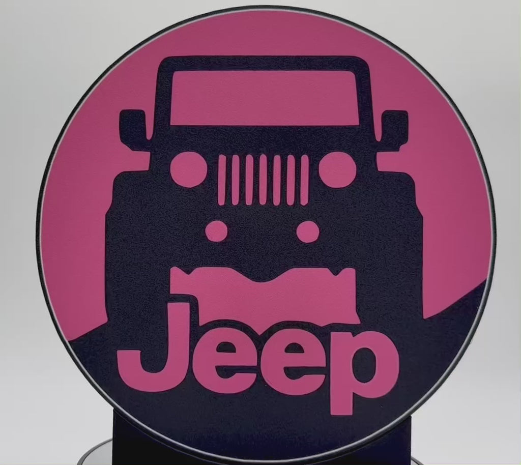 🚙 Stand Out On & Off the Road: Pink & Red Jeep LED Light Sign