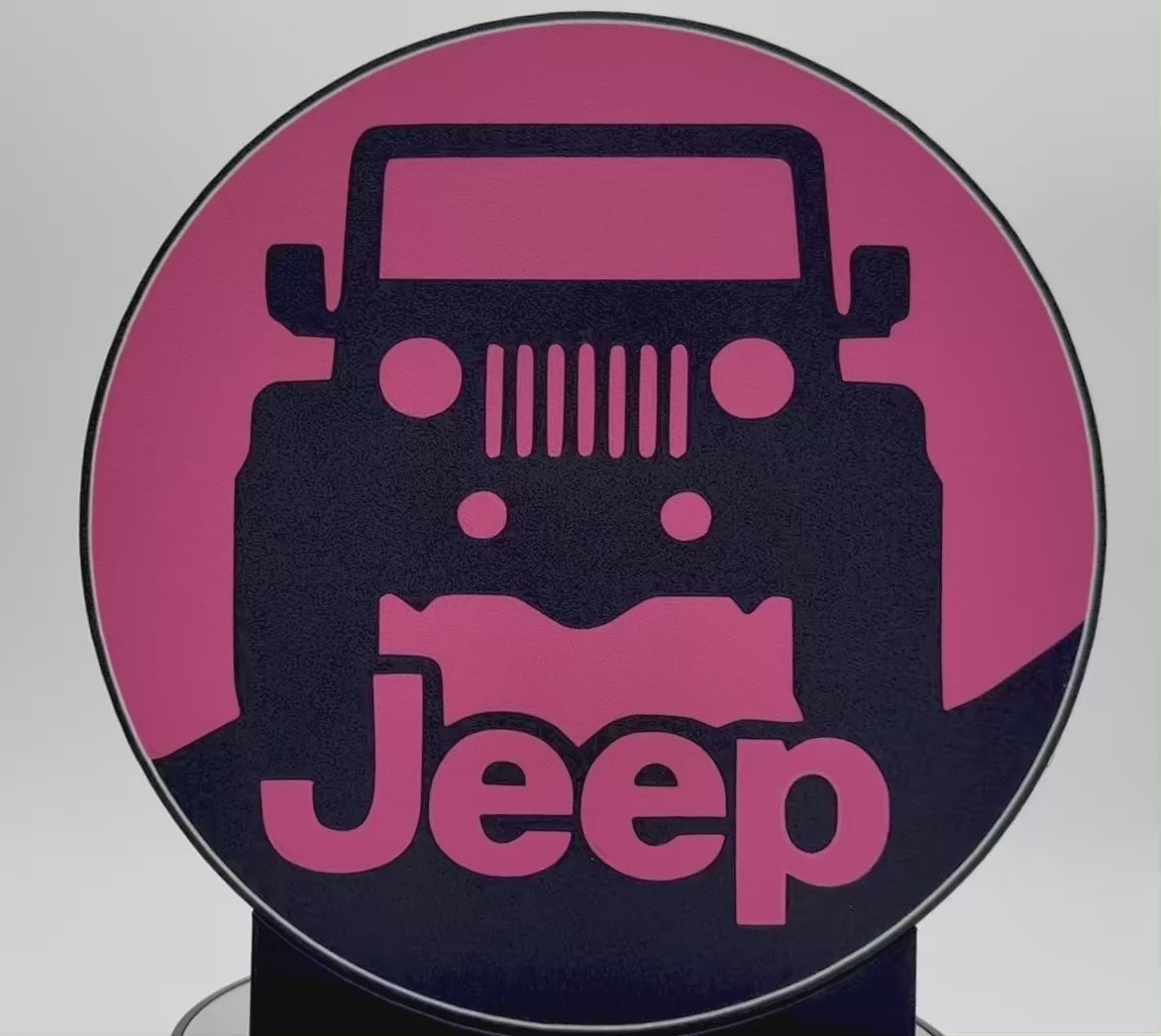 🚙 Stand Out On & Off the Road: Pink & Red Jeep LED Light Sign