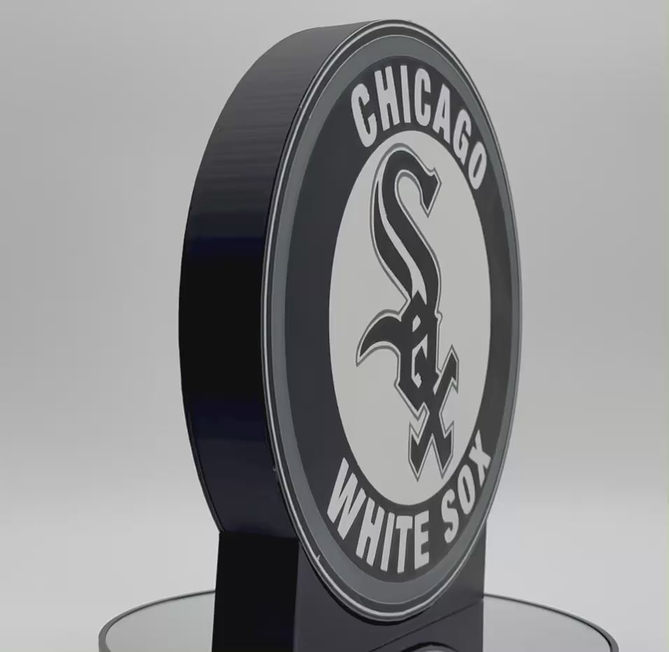 ⚾️ Chicago White Sox LED Lightbox Sign – 3D Printed Glowing Wall Art & Desk Display
