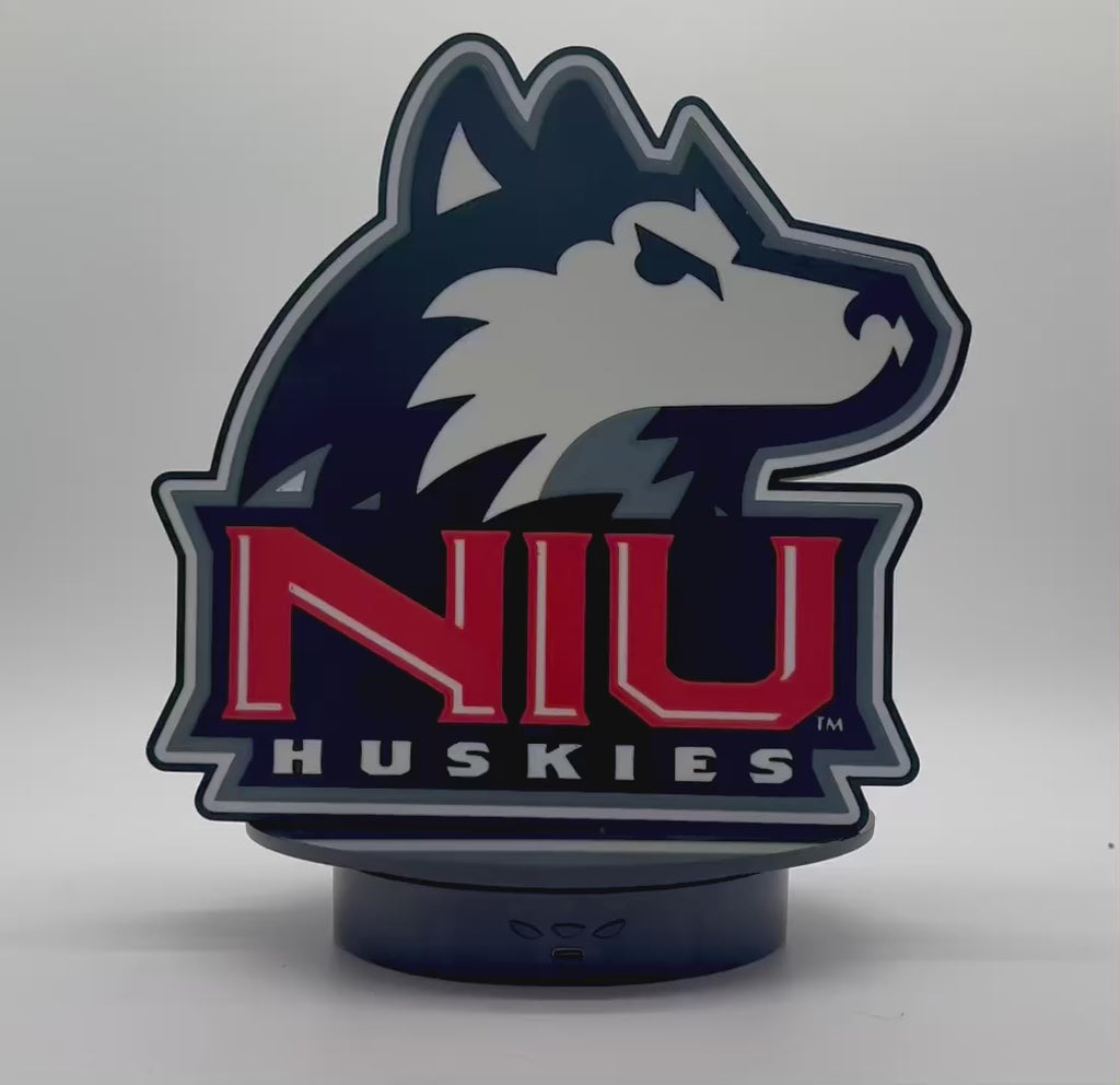 New NIU Huskies Light Up Sign | 3D Printed Collegiate Mascot Lamp | NIU Fan Gift, 3d Printed