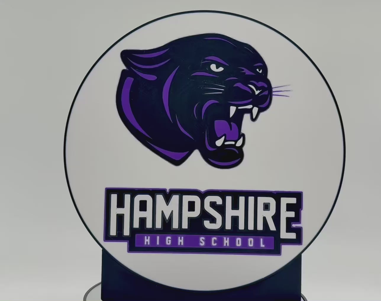 Hampshire High School Panthers 3D Printed Lightbox | Glowing Desk Sign & Wall Decor | Mascot LED