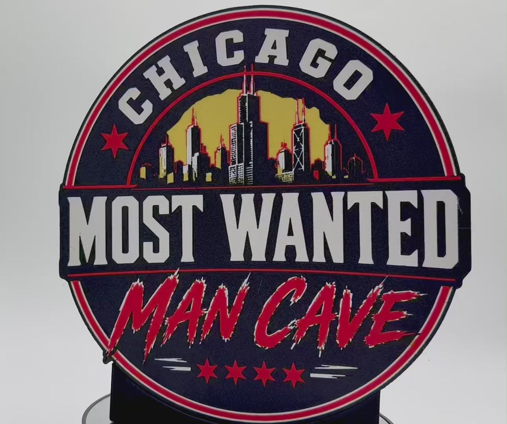 🏙️ Claim Your Territory: Chicago "Most Wanted" Man Cave LED Sign