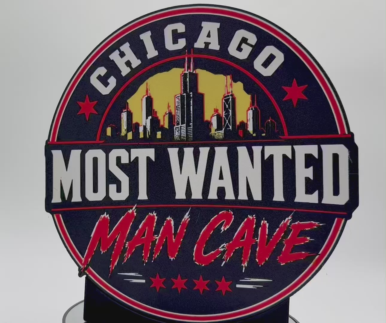 🏙️ Claim Your Territory: Chicago "Most Wanted" Man Cave LED Sign