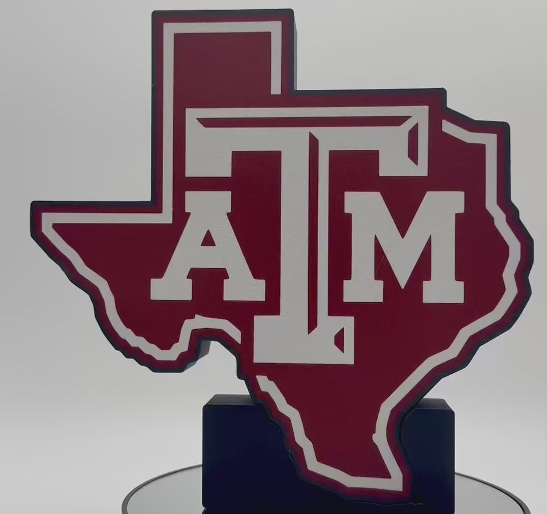 Texas A&M Aggies LED Sign | Illuminated College Football Decor | Texas Shape Wall Art | Aggie Alumni Graduation Gift | Man Cave Light